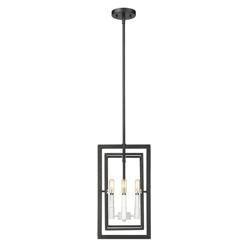 Acclaim Lighting IN20020BK Four Light Pendant, Black with White Candle Sleeves