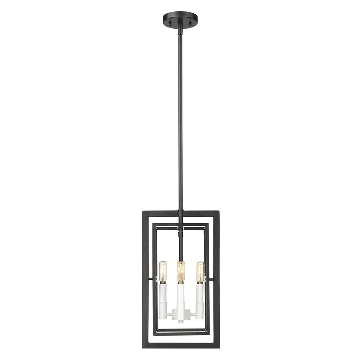 Acclaim Lighting IN20020BK Four Light Pendant, Black with White Candle Sleeves