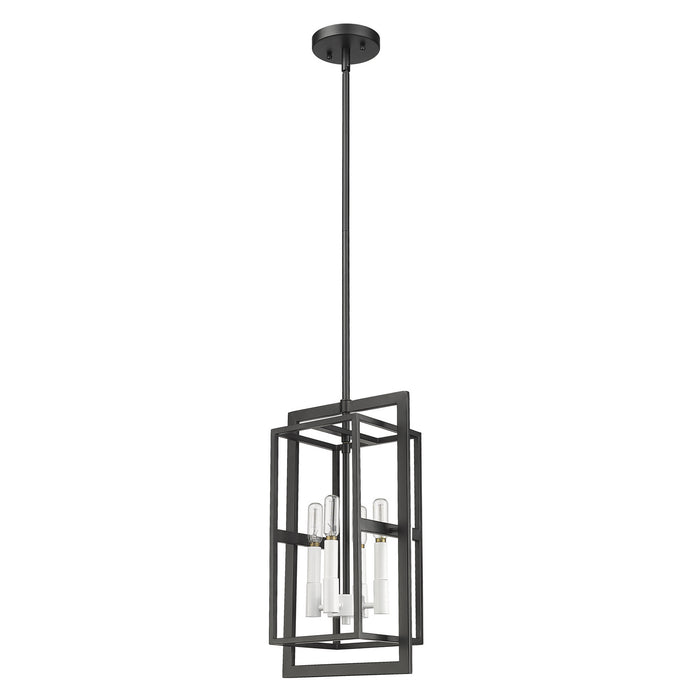 Acclaim Lighting IN20020BK Four Light Pendant, Black with White Candle Sleeves