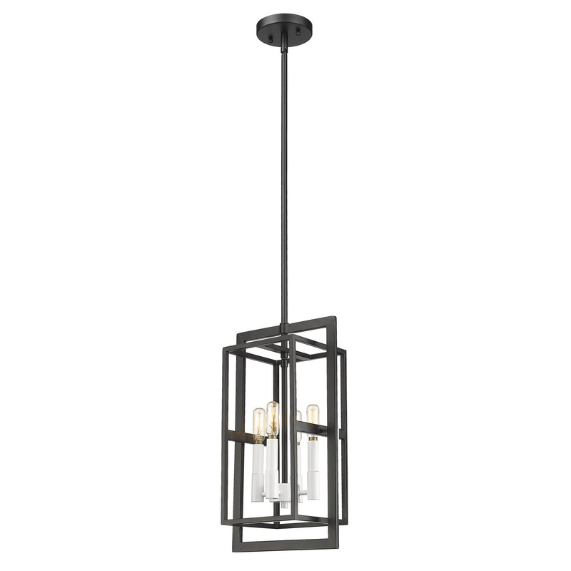 Acclaim Lighting IN20020BK Four Light Pendant, Black with White Candle Sleeves