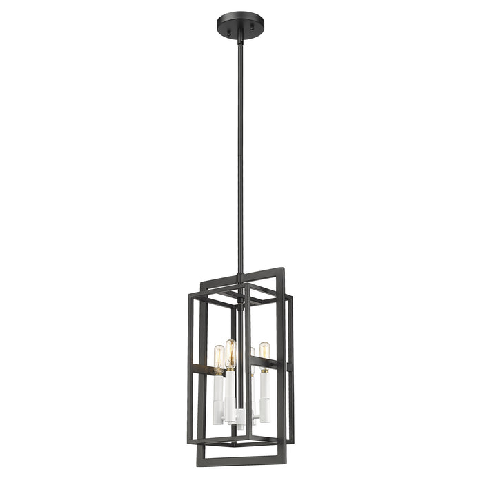 Acclaim Lighting IN20020BK Four Light Pendant, Black with White Candle Sleeves