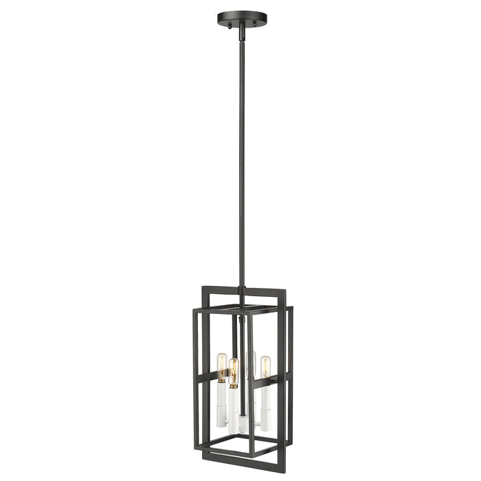 Acclaim Lighting IN20020BK Four Light Pendant, Black with White Candle Sleeves