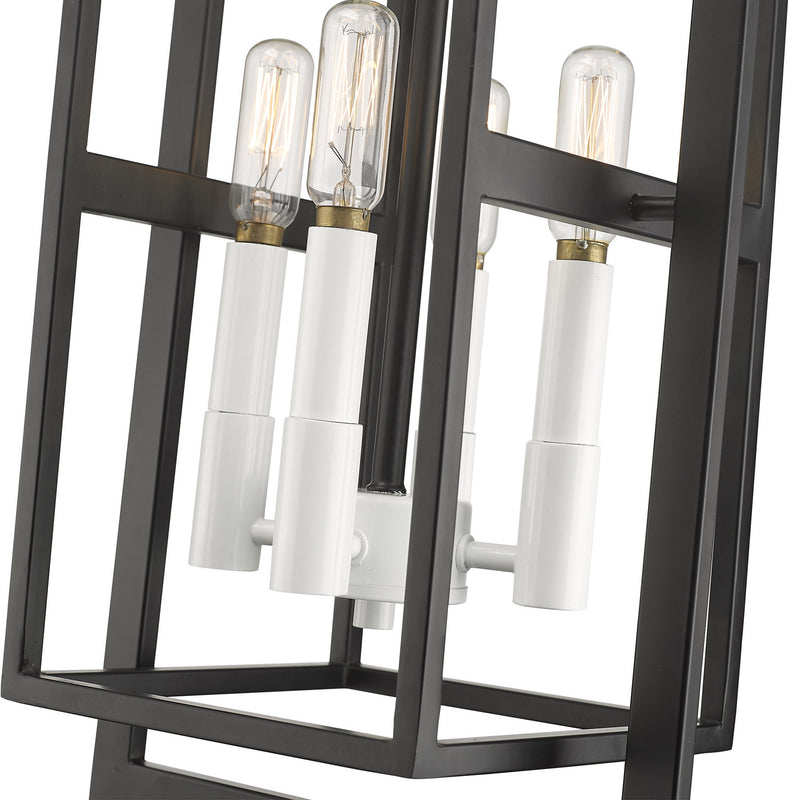 Acclaim Lighting IN20020BK Four Light Pendant, Black with White Candle Sleeves