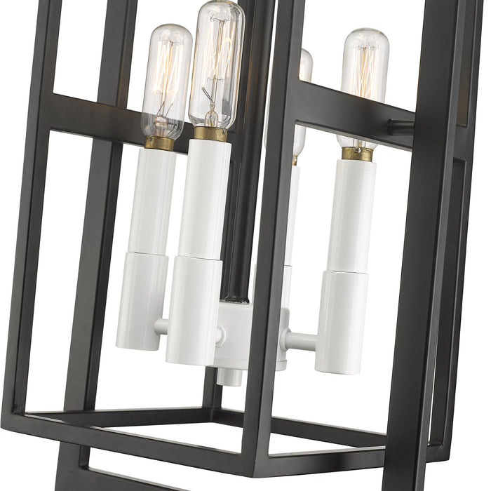 Acclaim Lighting IN20020BK Four Light Pendant, Black with White Candle Sleeves