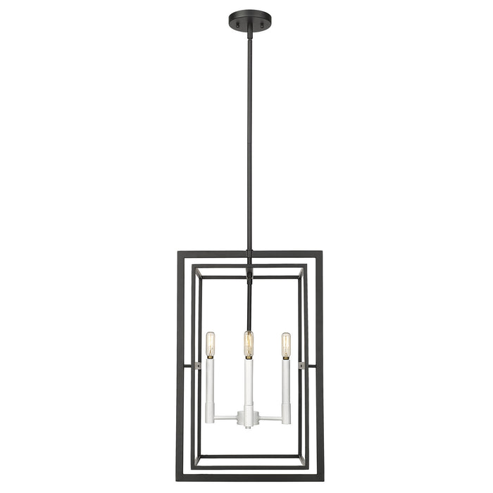 Acclaim Lighting IN20021BK Four Light Pendant, Black with White Candle Sleeves