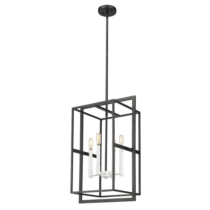 Acclaim Lighting IN20021BK Four Light Pendant, Black with White Candle Sleeves