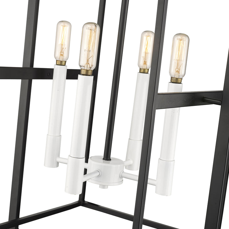Acclaim Lighting IN20021BK Four Light Pendant, Black with White Candle Sleeves