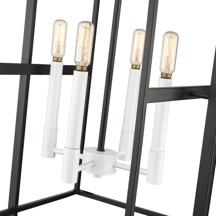 Acclaim Lighting IN20021BK Four Light Pendant, Black with White Candle Sleeves