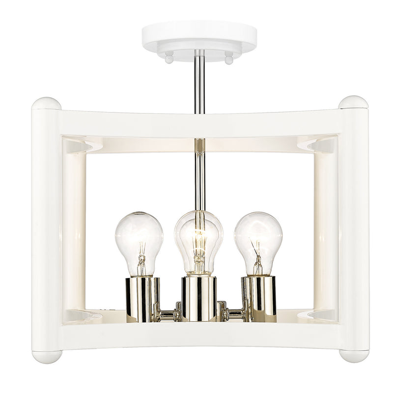 Acclaim Lighting IN20040WH Four Light Pendant, White with Polished Nickel Cluster