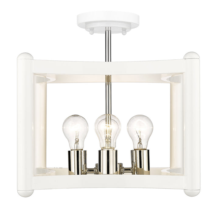 Acclaim Lighting IN20040WH Four Light Pendant, White with Polished Nickel Cluster