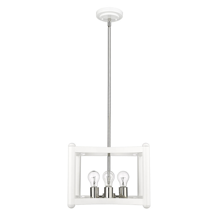 Acclaim Lighting IN20040WH Four Light Pendant, White with Polished Nickel Cluster
