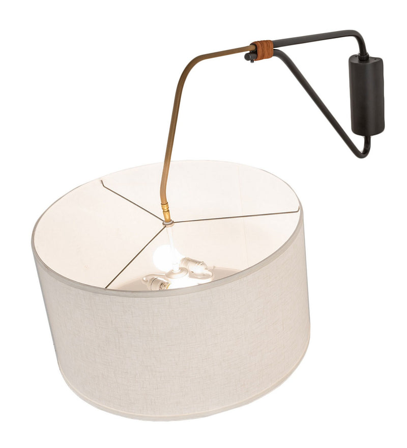 Meyda Tiffany 252560 LED Swing Arm Wall Sconce, Solar Black & Gold Matte