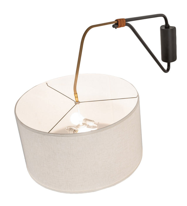 Meyda Tiffany 252560 LED Swing Arm Wall Sconce, Solar Black & Gold Matte