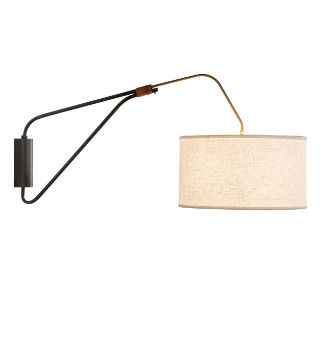 Meyda Tiffany 252560 LED Swing Arm Wall Sconce, Solar Black & Gold Matte