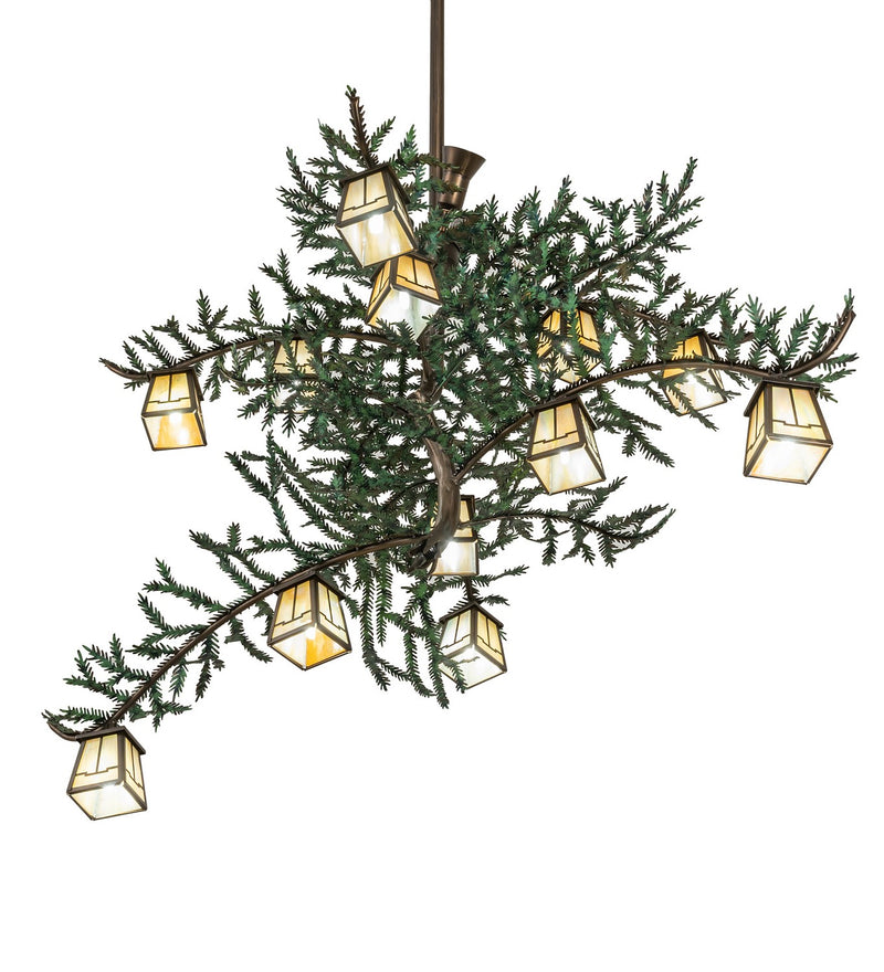 Meyda Tiffany 253317 15 Light Chandelier, Antique Copper With Green Needles
