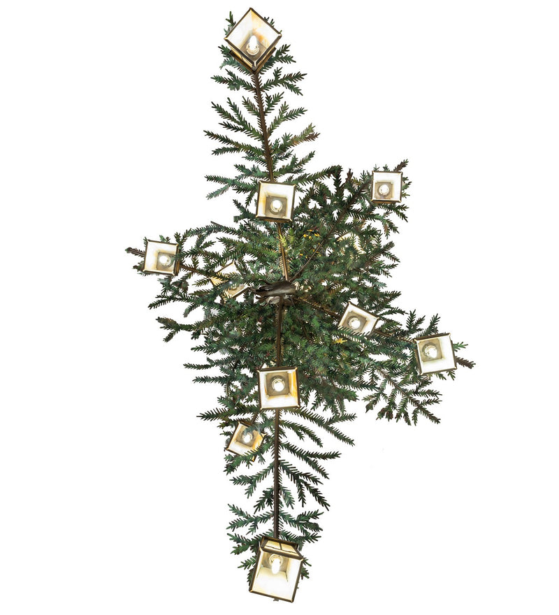 Meyda Tiffany 253317 15 Light Chandelier, Antique Copper With Green Needles