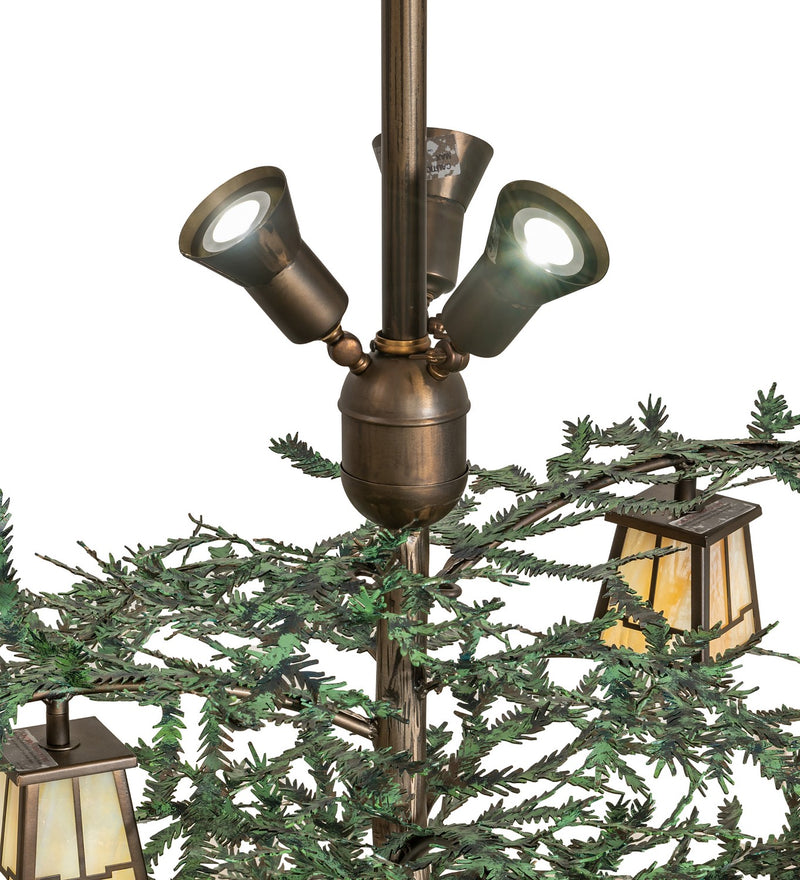 Meyda Tiffany 253317 15 Light Chandelier, Antique Copper With Green Needles