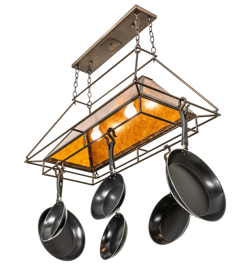 Meyda Tiffany 254426 Two Light Pot Rack, Antique Copper