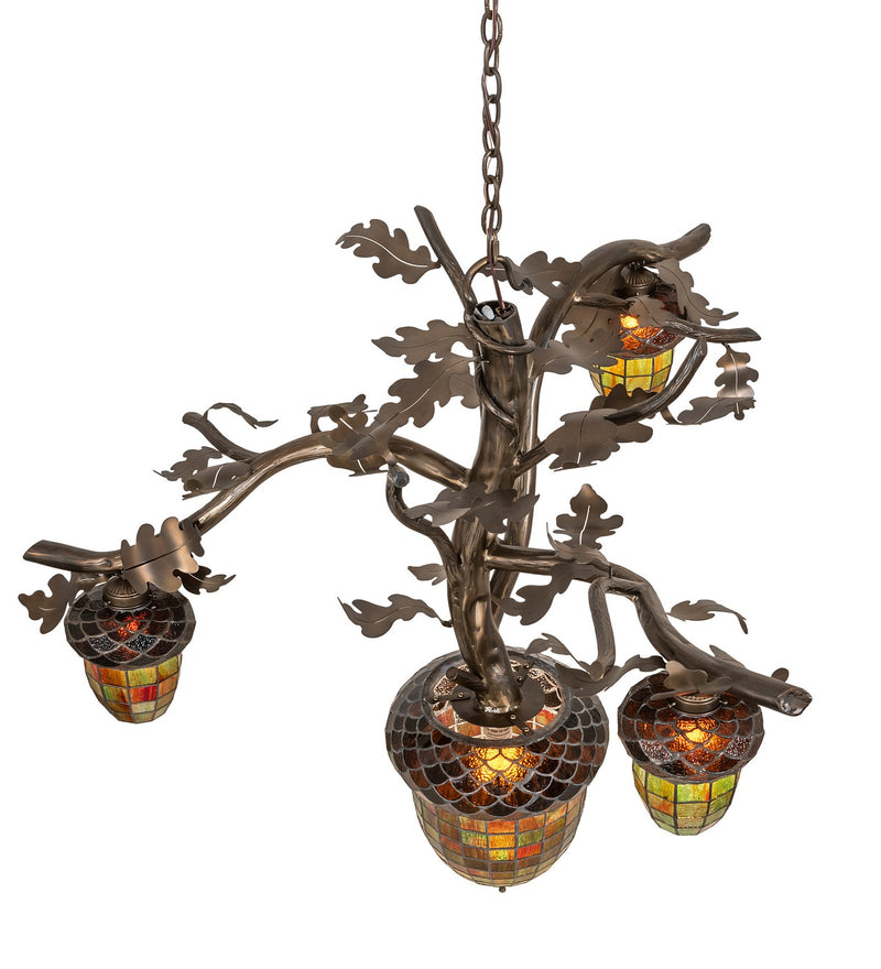 Meyda Tiffany 255787 Four Light Chandelier, Antique Copper