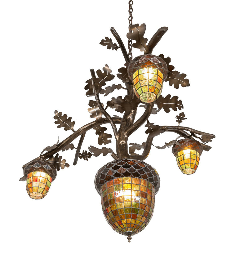 Meyda Tiffany 255787 Four Light Chandelier, Antique Copper