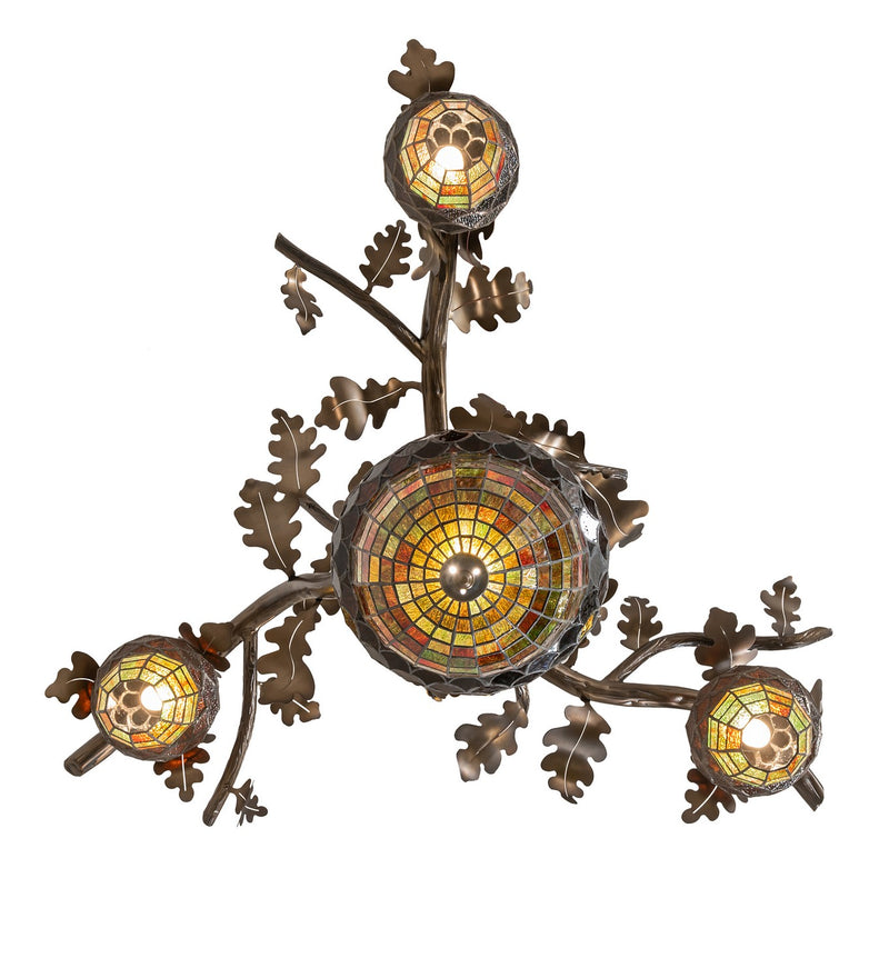 Meyda Tiffany 255787 Four Light Chandelier, Antique Copper