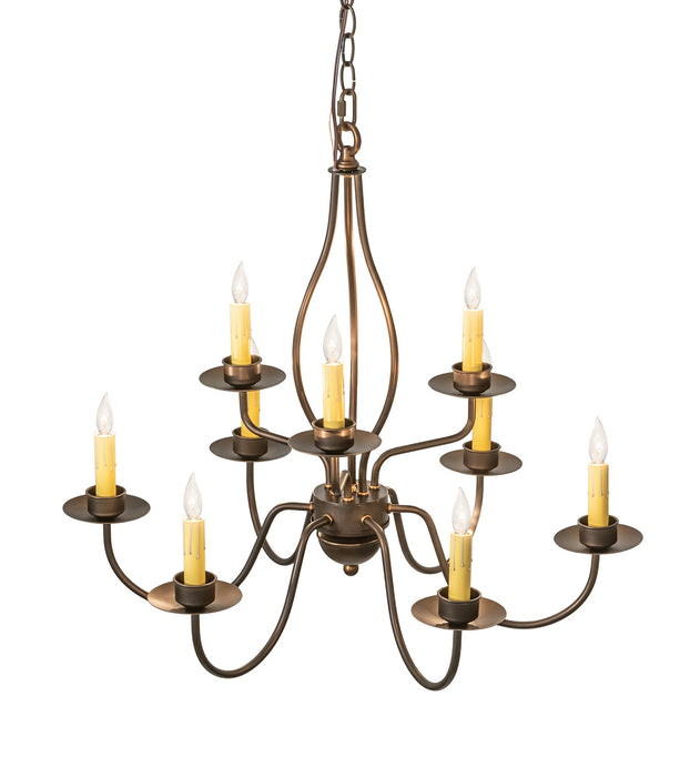 Meyda Tiffany 256311 Nine Light Chandelier, Antique Copper