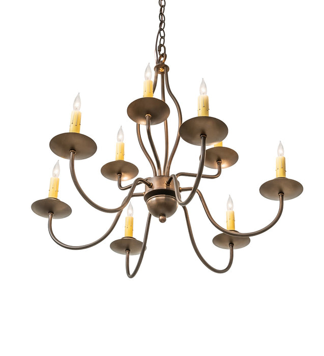 Meyda Tiffany 256311 Nine Light Chandelier, Antique Copper