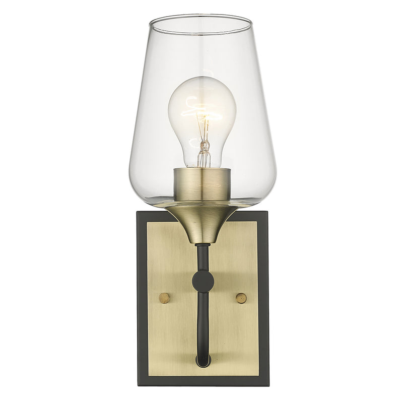 Acclaim Lighting IN40080BK One Light Vanity, Antique Brass and Black