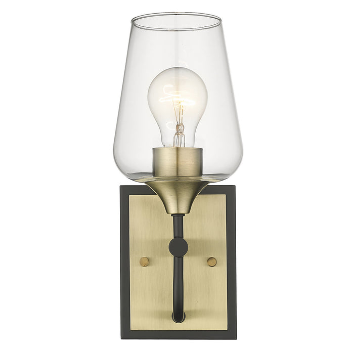 Acclaim Lighting IN40080BK One Light Vanity, Antique Brass and Black