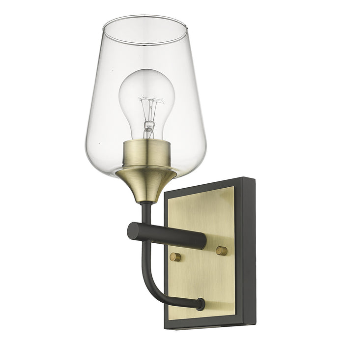 Acclaim Lighting IN40080BK One Light Vanity, Antique Brass and Black