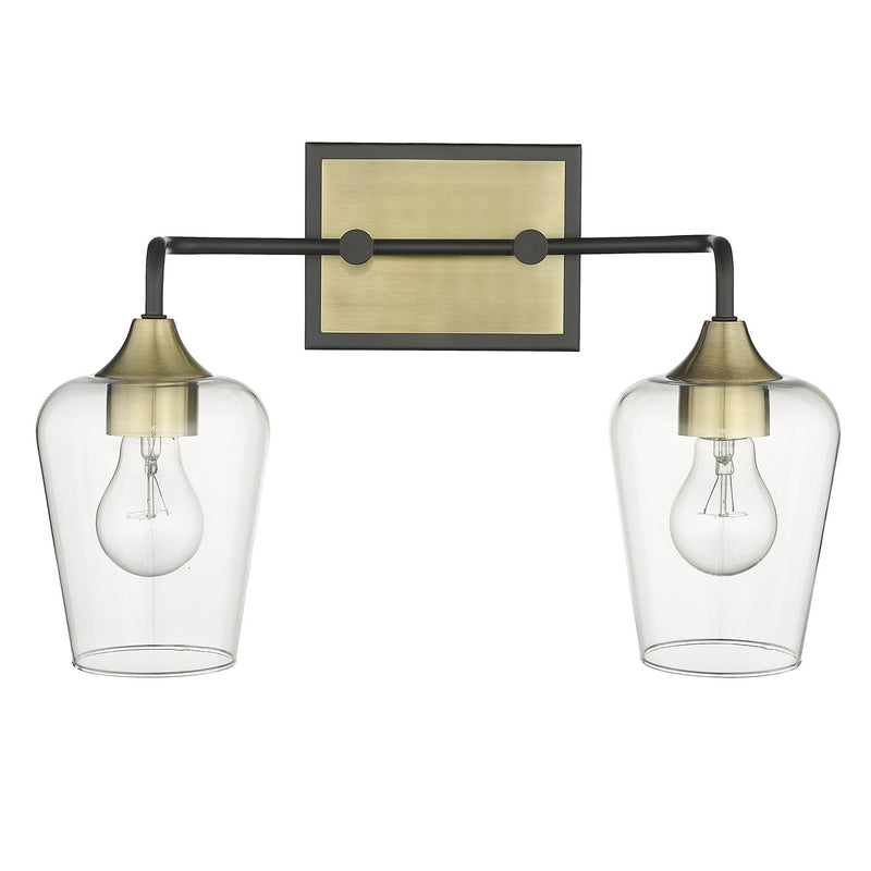 Acclaim Lighting IN40081BK Two Light Vanity, Antique Brass and Black