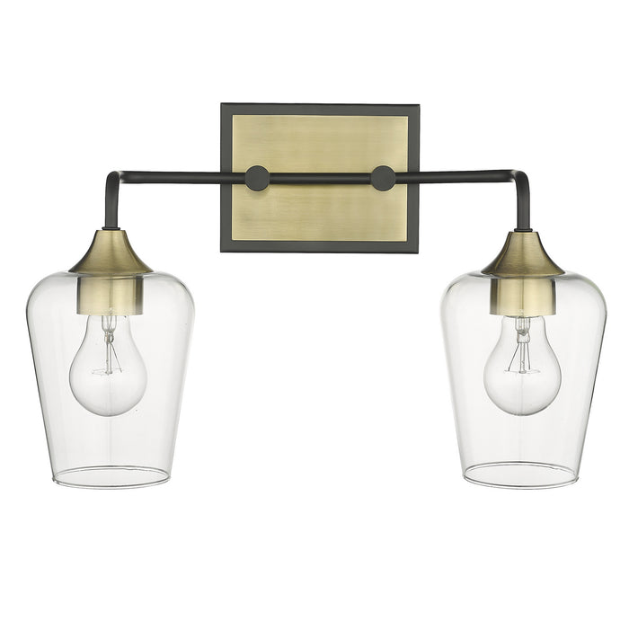 Acclaim Lighting IN40081BK Two Light Vanity, Antique Brass and Black
