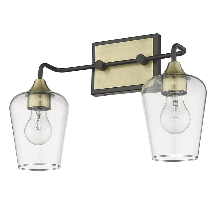 Acclaim Lighting IN40081BK Two Light Vanity, Antique Brass and Black