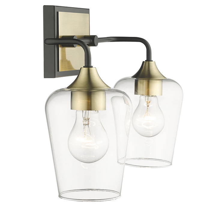 Acclaim Lighting IN40081BK Two Light Vanity, Antique Brass and Black
