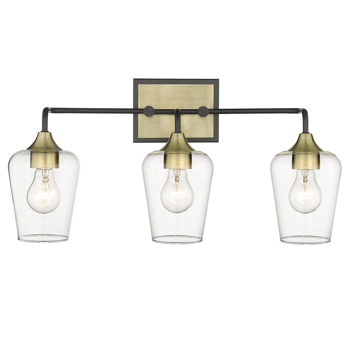 Acclaim Lighting IN40082BK Three Light Vanity, Antique Brass and Black