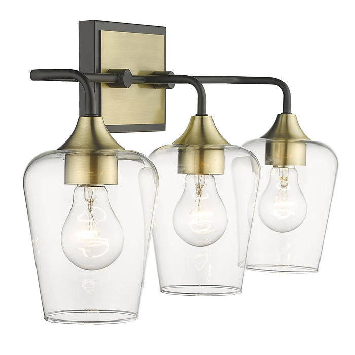 Acclaim Lighting IN40082BK Three Light Vanity, Antique Brass and Black