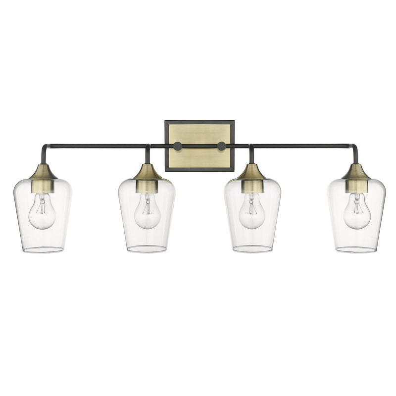 Acclaim Lighting IN40083BK Four Light Vanity, Antique Brass and Black