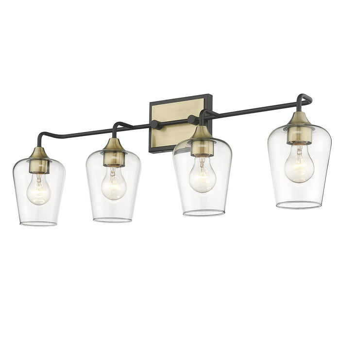 Acclaim Lighting IN40083BK Four Light Vanity, Antique Brass and Black