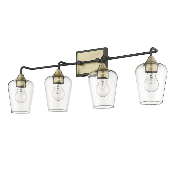 Acclaim Lighting IN40083BK Four Light Vanity, Antique Brass and Black