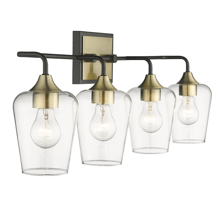 Acclaim Lighting IN40083BK Four Light Vanity, Antique Brass and Black