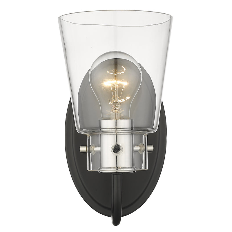 Acclaim Lighting IN40090BK One Light Vanity, Matte Black and Polished Nickel