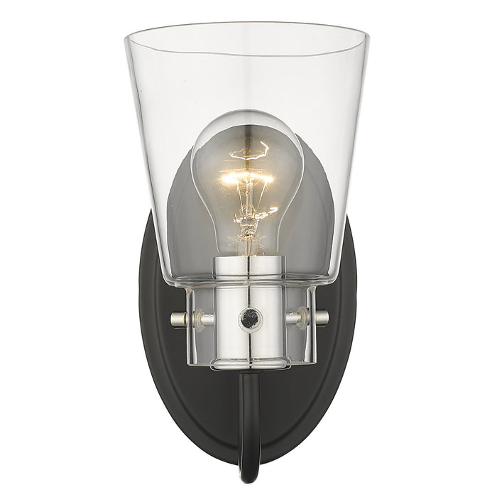 Acclaim Lighting IN40090BK One Light Vanity, Matte Black and Polished Nickel