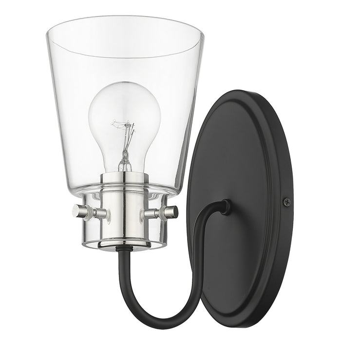 Acclaim Lighting IN40090BK One Light Vanity, Matte Black and Polished Nickel