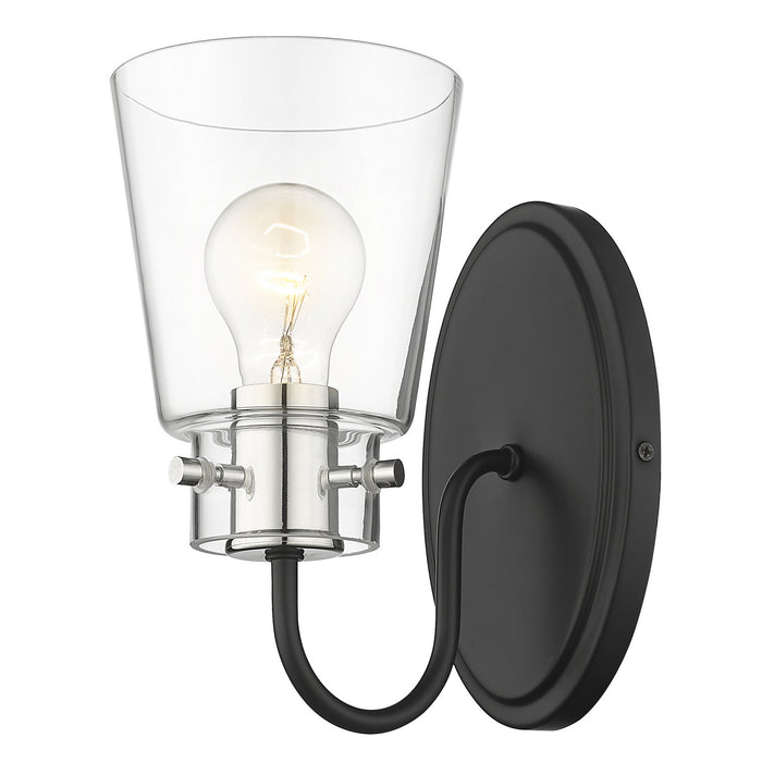 Acclaim Lighting IN40090BK One Light Vanity, Matte Black and Polished Nickel
