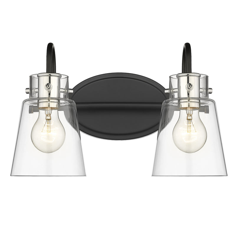 Acclaim Lighting IN40091BK Two Light Vanity, Matte Black and Polished Nickel