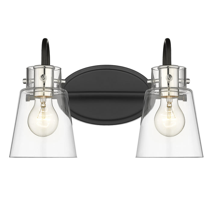 Acclaim Lighting IN40091BK Two Light Vanity, Matte Black and Polished Nickel