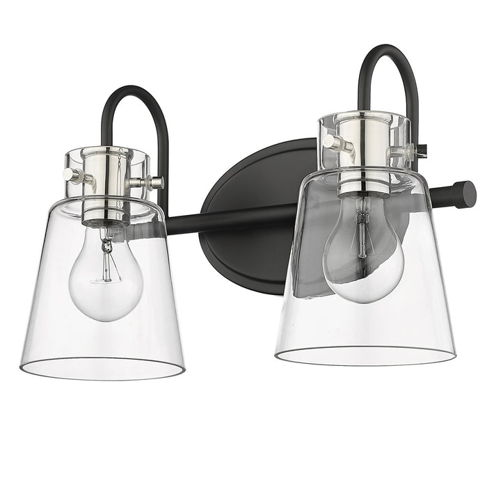 Acclaim Lighting IN40091BK Two Light Vanity, Matte Black and Polished Nickel