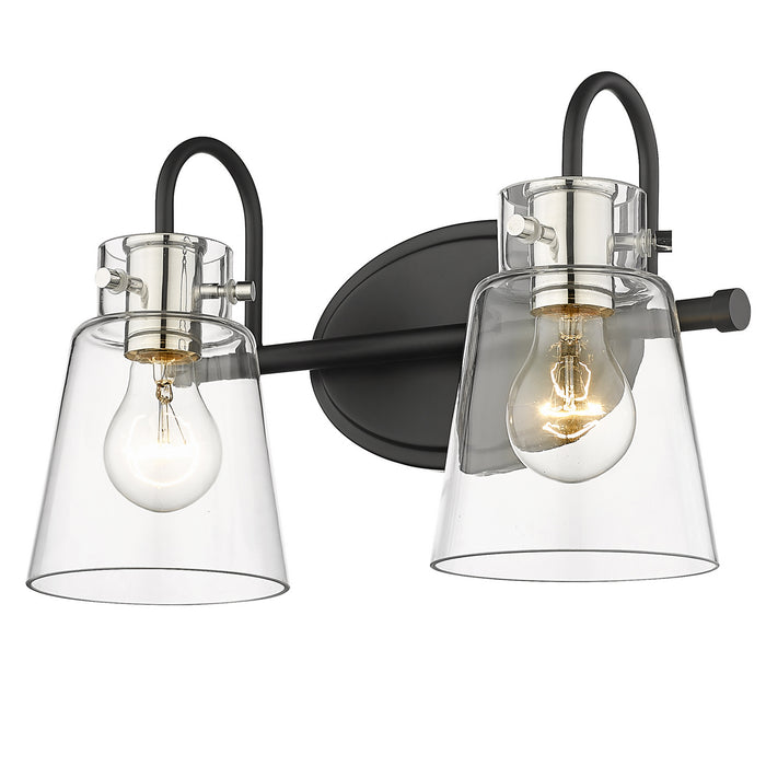 Acclaim Lighting IN40091BK Two Light Vanity, Matte Black and Polished Nickel
