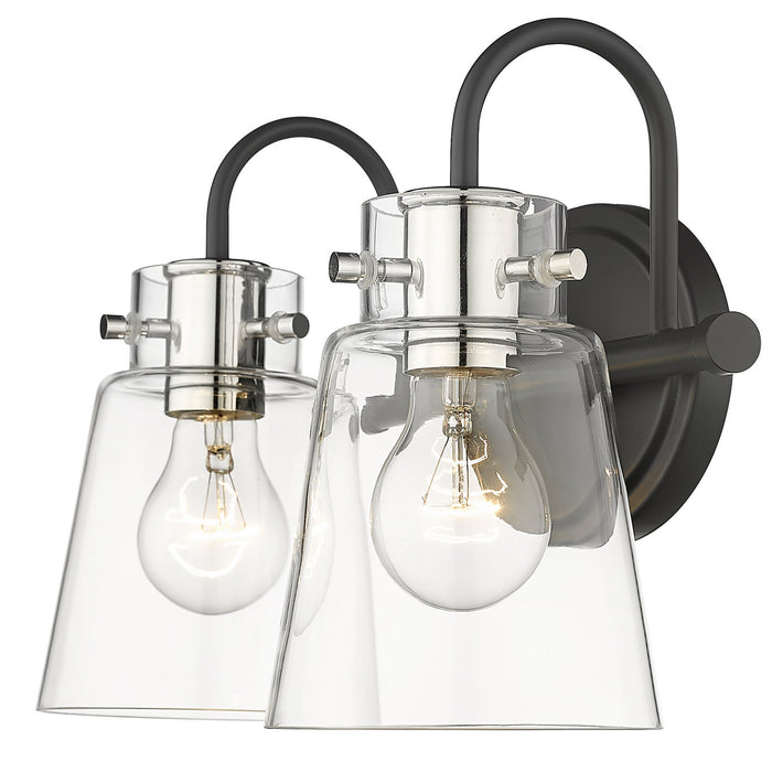 Acclaim Lighting IN40091BK Two Light Vanity, Matte Black and Polished Nickel