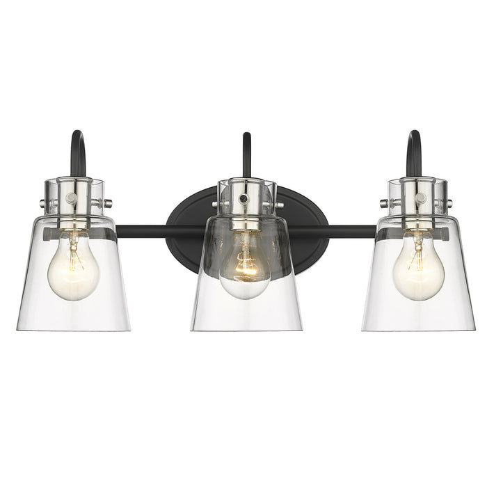 Acclaim Lighting IN40092BK Three Light Vanity, Matte Black and Polished Nickel
